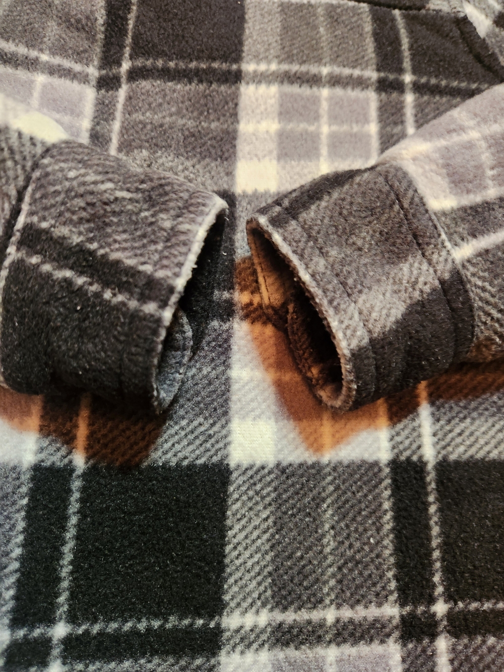 Eddie Bauer Black & Gray Plaid Sherpa-Lined Kids Jacket Size 4/5 - Picture 10 of 15
